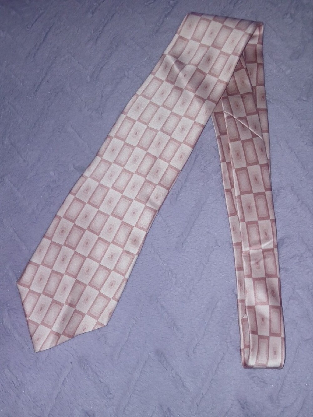 Murano Pink Geometric Print 100% Silk Men's Tie